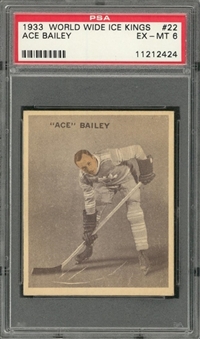 1933/34 V357 World Wide Gum "Ice Kings" #22 Ace Bailey – PSA EX-MT 6